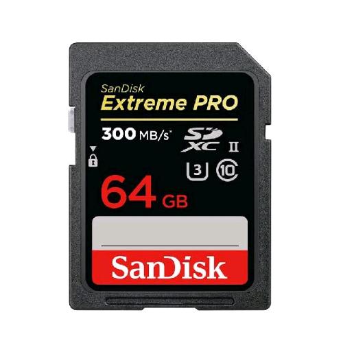 SANDISK EXTREME PRO SCHEDA DI MEMORIA SDXCDA 64 GB  FINO A 300 MB / S UHS-II CLASSE 10 V90 U3 