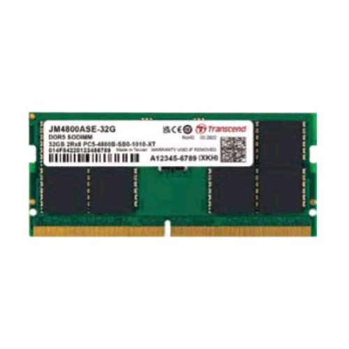 TRANSCEND JETRAM MEMORIA RAM 1x16GB4.800MHz TENOLOGIA DDR5 TECNOLOGIA SO-DIMM 262-PIN CL40 