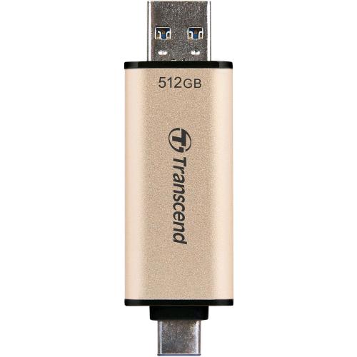 TRANSCEND FETFLASH CHIAVETTA USB-A USB-C 512GB USB3.2 TLC HIGH SPEED ROSE GOLD
