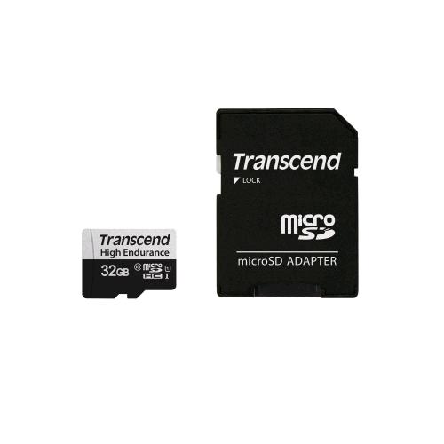 TRANSCEND MEMORY CARD 32GB MICROSD W/ ADAPTER U1 HIGH ENDURANCE 