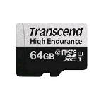 TRANSCEND MEMORY CARD 64GB MICROSD W/ ADAPTER U1 HIGH ENDURANCE 