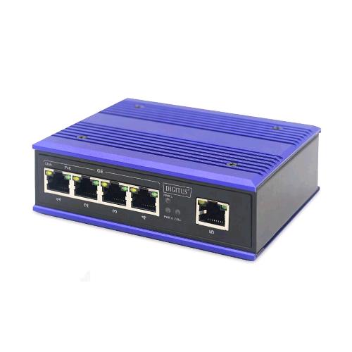 DIGITUS BY ASSMANN DN-651120 SWITCH DI RETE POE 5xPORTE RJ-45 GIGABIT 10/100/1000 NERO BLU 