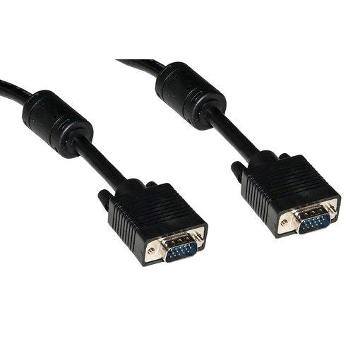 LINK CAVO MONITOR SVGA 15 POLI MASCHIO/MASCHIO DOPPIA SCHERMATURA CON FILTRO FERRITE ANTIDISTURBO 1.8 MT NERO 