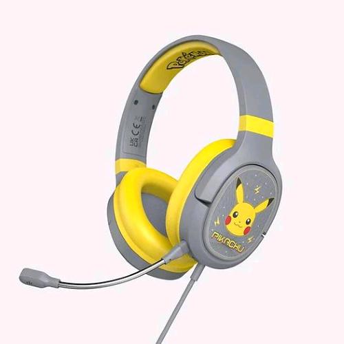 OTL PIKACHU GREY / YELLOW PRO G1 GAMING HEADPHONES CUFFIE CON MICROFONO PER BAMBINI