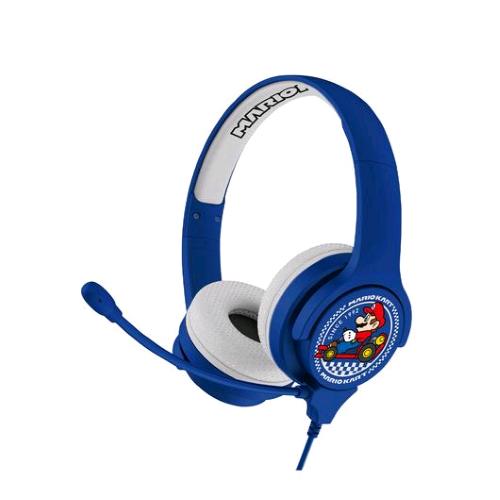 OTL NINTENDO MARIOKART INTERACTIVE HEADPHONES CUFFIE PER BAMBINI CON MICROFONO STACCABILE E VOLUME LIMITATO JACK 3.5mm