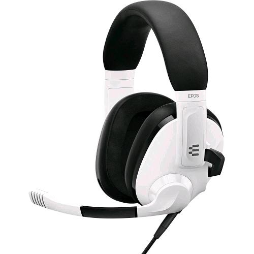 EPOS SENNHEISER H3 CUFFIE GAMING AD ACUSTICA CHIUSA CUFFIE CON MICROFONO CON CANCELLAZIONE DEL RUMORE PLUG & PLAY AUDIO DI ALTA QUALITA'  REGOLABILI ED ERGONOMICHE CUFFIE PS4, PS5, SWITCH, XBOX, PC, MAC BIANCO