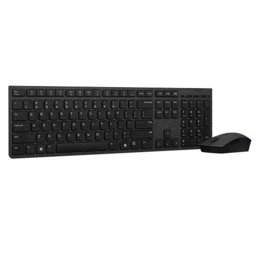 LENOVO PROFESSIONAL COMBO TASTIERA + MOUSE OTTICO WIRELESS RICARICABILI LAYOUT ITALIANO NERO