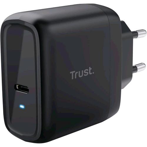 TRUST MAXO CARICABATTERIE DA RETE FAST CHARGE 65W USB-C CAVO 2 MT NERO