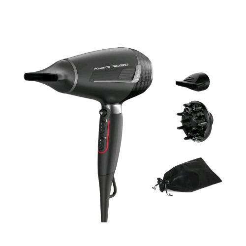 ROWENTA K/PRO STYLIST CV887LF0 ASCIUGA CAPELLI 2.200W EMISSIONE DI IONI 6 IMPOSTAZIONI 2 TEMPERATURE ACCESSORI VERSATILI NERO
