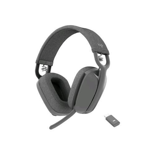 LOGITECH ZONE VIBE WIRELESS CUFFIE CON MICROFONO BLUETOOTH TRAMITE ADATTATORE USB-C CERTIFICATE PER I TEAM MICROSOFT GRAFITE