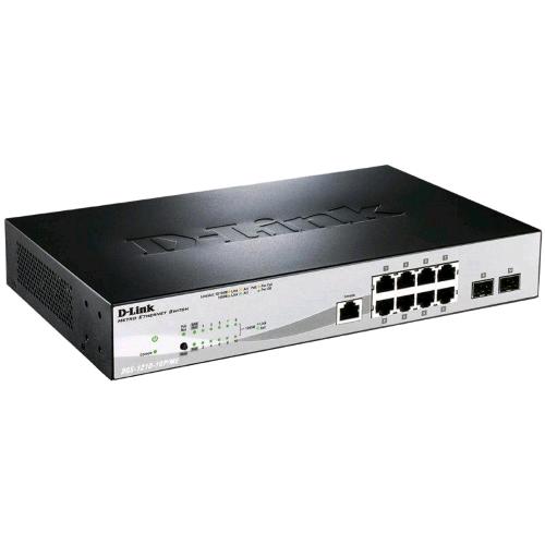 D-LINK WEB SMART DGS-1210-10P/ME SWITCH GESTITO L2 - 8 x 10/100/1000 (PoE) + 2 x Gigabit SFP PoE (78 W) MONTABILE SU RACK