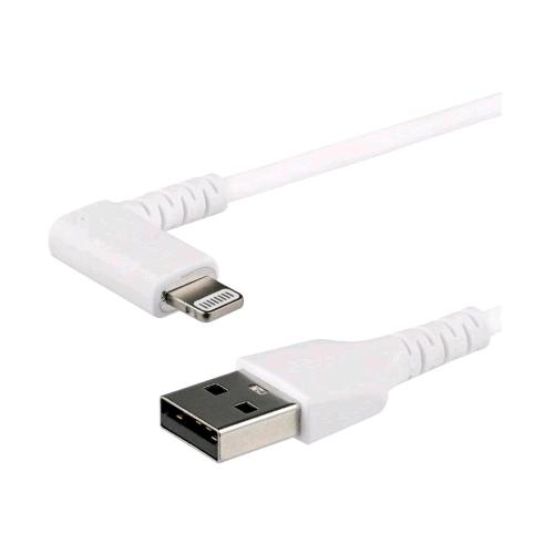 STARTECH CAVO DA LIGHTNING ANGOLO RETTO MASCHIO AD USB-A MASCHIO DOPPI SCHERMATURA 2 MT BIANCO