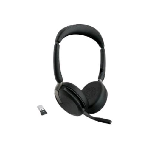 JABRA EVOLVE2 65 FLEX LINK380a UC STEREO CUFFIE CON MICROFONO ON-EAR BLUETOOTH ELIMINAZIONE DEL RUMORE USB-A NERO