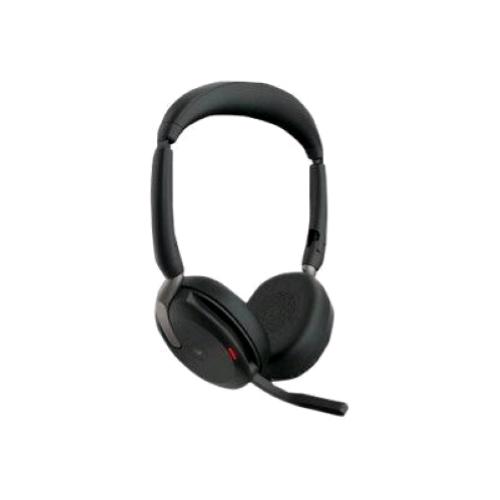 JABRA EVOLVE2 65 FLEX MS STEREO CUFFIE CON MICROFONO ON-EAR BLUETOOTH ELIMINAZIONE DEL RUMORE USB-A CERIFICATE PER I TEAM MICROSOFT NERO