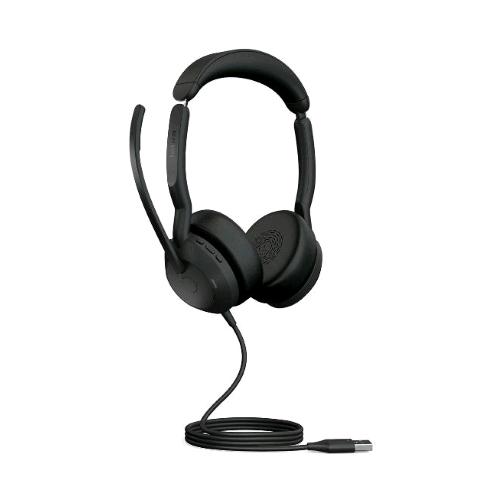 JABRA EVOLVE2 50CUFFIE CON MICROFONO ON-EAR CABLATO USB-A BLUETOOTH ELIMINAZIONE RUMORE ATTIVATA  TECNOLOGIA JABRA AIR COMFORT NERO