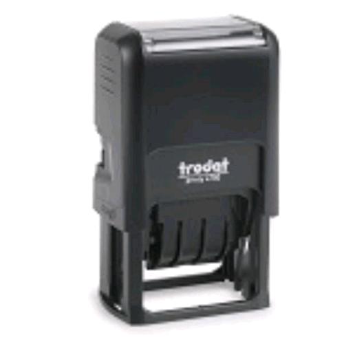 TRODAT PRINTY 4750 TIMBRO DATARIO CON TESTO PERSONALIZZABILE AUTOINCHIOSTRANTE CARATTERE 4 mm PIASTRA 41X24 mm NERO