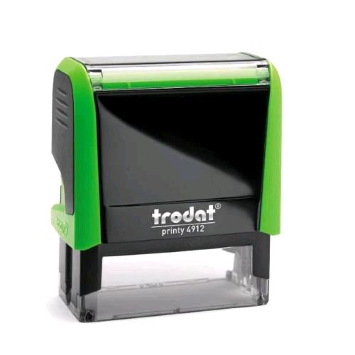 TRODAT PRINTY 4912 TIMBRO DI TESTO PERSONALIZZABILE AUTOINCHIOSTRANTE AUTOCOMPONIBILE VERDE