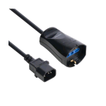 VULTECH MU-UPS02 CAVO DI ALIMENTAZIONE IEC C14 MASCHIO 10/16A BIPASSO SCHUKO CAVO UPS SPINA IEC PRESA SCHUKO BIPASSO NERO
