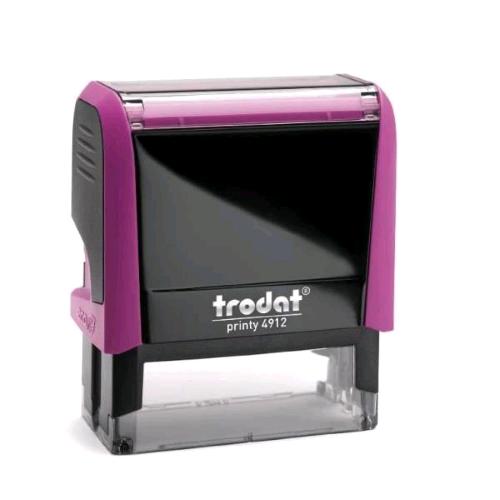 TRODAT PRINTY 4912 TIMBRO PERSONALIZZABILE AUTOINCHIOSTRANTE AUTOCOMPONIBILE PIASTRA 47X18 mm FUCSIA