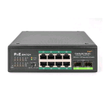 DIGITUS SWITCH INDUSTRIALE 8 PORTE GIGABIT POE+ SWITCH CON 2 X SFP UPLINK IEEE802.3AF/AT DIN RAIL INTERVALLO DI VELOCITA ESTESO