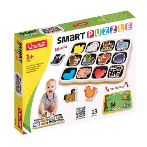 QUERCETTI SMART PUZZLE MAGNETICO DOUBLE FACE ANIMALI DA FATTORIA