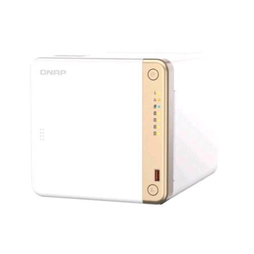 QNAP TS-462-4G NAS CHASSIS TOWER CELERON N4505 2GHz RAM 2GB-4 BAY HDD/SSD 2.5"/3.5"/M.2-1 PORTA LAN 10/100/1000/2500 Mbps BIANCO
