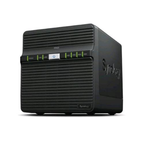 SYNOLOGY DS423 NAS CHASSIS TOWER REALTEK RTD1619B-RAM 2GB-4 BAY HDD/SSD 2.5"/3.5"-2PORTE LAN RJ-45 10/100/1000/10000 Mbps BLACK