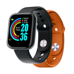 CELLY TRAINERBEAT SMARTWATCH SUMMER COLLECTION BLUETOOTH NOTIFICHE E MUSICA DA SMARTPHONR  FREQUENZA CARDIACA MONITORAGGIO FASI DEL SONNO IP67 CON CINTURINO DI RICAMBIO NERO ARANCIONE