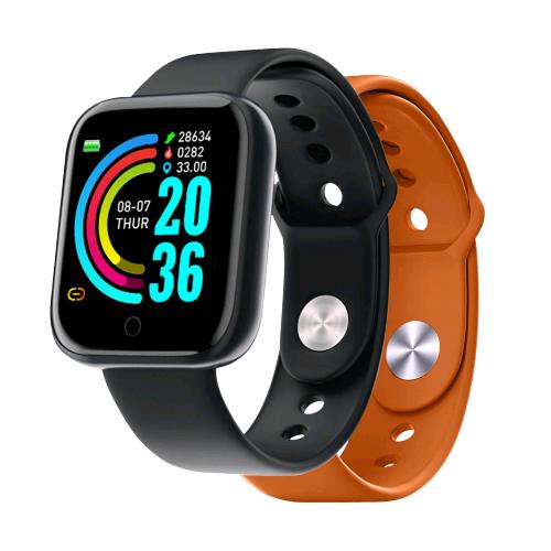 CELLY TRAINERBEAT SMARTWATCH SUMMER COLLECTION BLUETOOTH NOTIFICHE E MUSICA DA SMARTPHONR  FREQUENZA CARDIACA MONITORAGGIO FASI DEL SONNO IP67 CON CINTURINO DI RICAMBIO NERO ARANCIONE