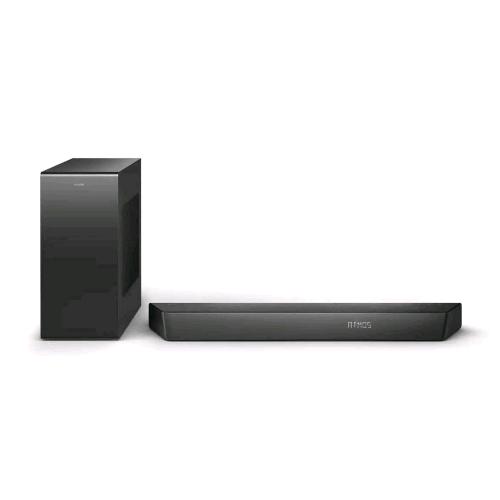PHILIPS TAB7807/10 SOUNDBAR 3.1 CANALI 650W CON SUBWOOFER ATTIVO WIRELESS DOLBY ATMOS DOLBY DIGITAL DOLBY DIGITAL PLUS DOLBY TRUEHD CON CAVO E SENZA CAVO HDMI INGRESSO OTTICO ARC USB BLACK 