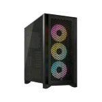 CORSAIR iCUE 4000D RGB AIRFLOW MID TOWER ATX PANNELLO LATERALE IN VETRO TEMPERATO 3X VENTOLE CORSAIR AF120 MM RGB ELITE 1XUSB-C 3.2 2XUSB-A 3.2 JACK/AUDIO MICROFONO BLACK