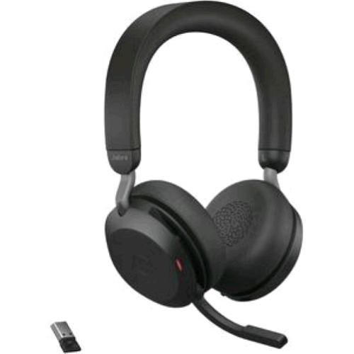 JABRA EVOLVE2 75 CUFFIE WIRELESS CUFFIE ON-EAR STEREO BINAURAL 8 MICROFONI- EAR-CUP - BLUETOOTH - 20 Hz a 20 kHz - TECNOLOGIA MEMS MICROFONO - NOISE CANCELING BLACK