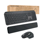 LOGITECH MX KEYS COMBO FOR BUSINESS GEN 2T KIT TASTIERA E MOUSE RF BLUETOOTH MANO DESTRA LASER 8.000 DPI RICEVITORE NANO CON POGGIAPOLSI CLICK SILENZIOSI GRAFITE