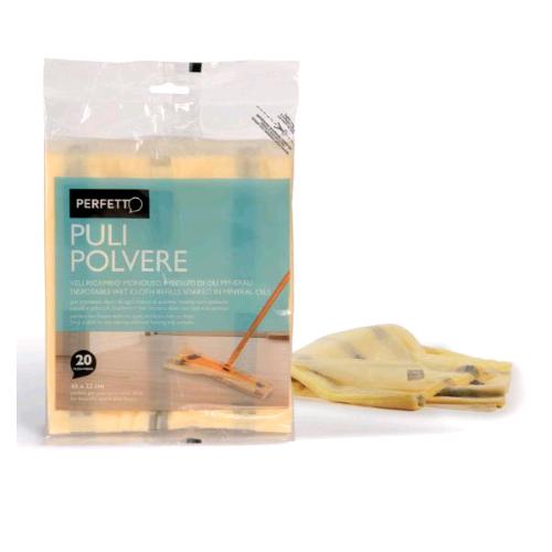 PERFETTO PULIPOLVERE RICAMBI RETINE PER PAVIMENTI 45X22 CM GIALLO CONF 20 Pz.
