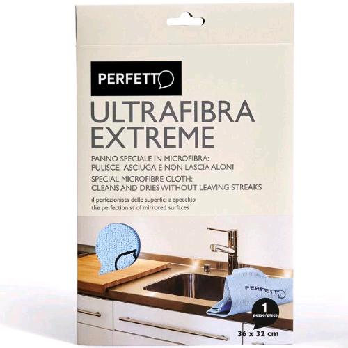 PERFETTO PANNO MULTIUSO ACCIAIO VETRI 32X36 CM AZZURRO