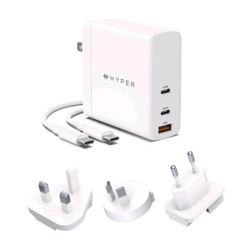 TARGUS HYPERJUICE GAN CARICABATTERIE DA VRETE PD 3.1 DA 140W 2xUSB-C 1xUSB-A QC 3.0 BIANCO