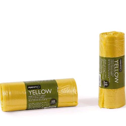 PERFETTO SACCHI IMMODIZIA 70X110 CM ROTOLO A STRAPPO GIALLO CONF 10 Pz.