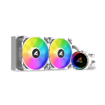 SHARKOON S80 ARGB DISSIPATORE A LIQUIDO ALL-IN -ONE PER CPU  INTEL AMD 2xVENTOLE PWM RGB RADIATORE DA 240MM BIANCO
