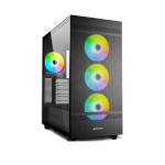 SHARKOON REBEL C50 RGB CASE FULL TOWER ATX MINI-ITX MICRO-ATX PANNELLO LATERALE IN VETRO TEMPERATO 4XVENTOLE PWM RGB 120MM  1XUSB-C 3.2 2XUSB-A 3.0 BLACK