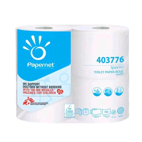 PAPERNET CARTA IGIENICA MICROGROFFRATA 2 VELI 38.50 MT 350 STRAPPI BIANCO CONF 56 Pz.