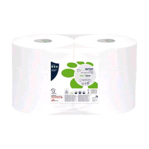 PAPERNET CARTA IGIENICA MAXI JUMBO IN PURA CELLULOSA MICROGOGRAFFRATO 2 VELI 300 MT 811 STRAPPI BIANCO CONF 6 PZ.