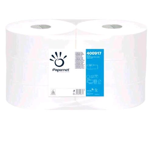 PAPERNET CARTA IGIENICA MAXI JUMBO IN PURA CELLULOSA MICROGOFFRATO 2 VELI 304MT BIANCO CONF 6 PZ.