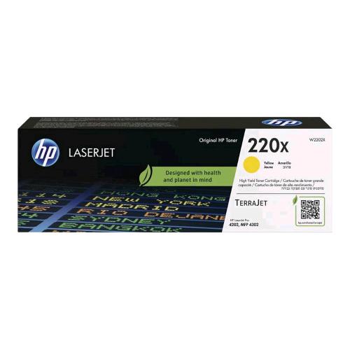 HP 220X TONER GIALLO ALTA RESA PER Color LaserJet Pro 4201dn, 4201dne, 4201dw, 4201dwe, 4202dn, 4202dw, 4203dw 5.500 PAGINE