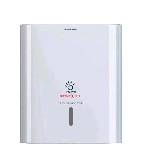PAPERNET DISPENSER ANTIBATTERICO PER ASCIUGAMANO PIEGATO A C/Z IN PLASTICA BIANCO