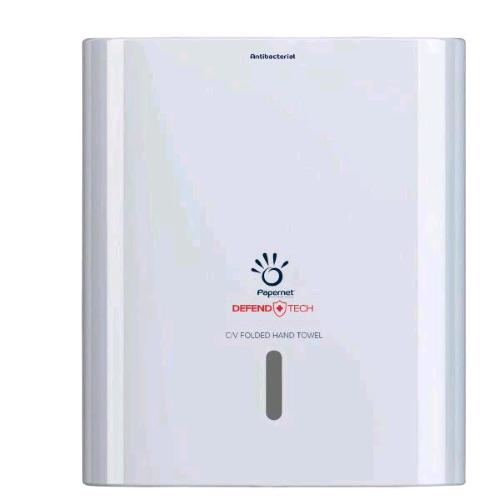 PAPERNET DISPENSER ANTIBATTERICO PER ASCIUGAMANO PIEGATO A C/V IN PLASTICA BIANCO