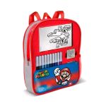 MULTIPRINT SUPER MARIO BROS ZAINETTO CON PENNARELLI ADESIVI TIMBRI TAMPONE E ALBUM COLORI ASSORTITI 