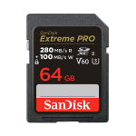 SANDISK Extreme PRO SCHEDA DI MEMORIA SDXC 64GB V60 UHS-II 280/100MBs CLASSE 10 U3 BLACK