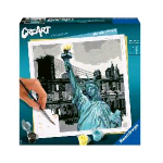 RAVENSBURGER CREART NEW YORK KIT PER DIPINGERE CON I NUMERI CON TAVOLA PRESTAMPATA 20X20 CM COLORI E PENNELLO