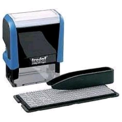 TRODAT PRINTY 4911 TYPO TIMBRO AUTOINCHIOSTRANTE AUTOCOMPONIBILE BLU 14X38 mm TAMPONE NERO