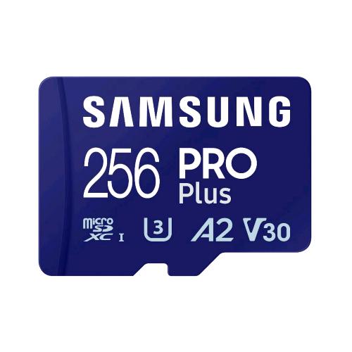 SAMSUNG MB-MD256SA/EU PRO PLUS MICRO SDXC 256GB CLASSE U3 A2 V30 VELOCITA DI LETTURA 180 MB/S VELOCITA DI SCRITTURA 130 MB/S BLU 
